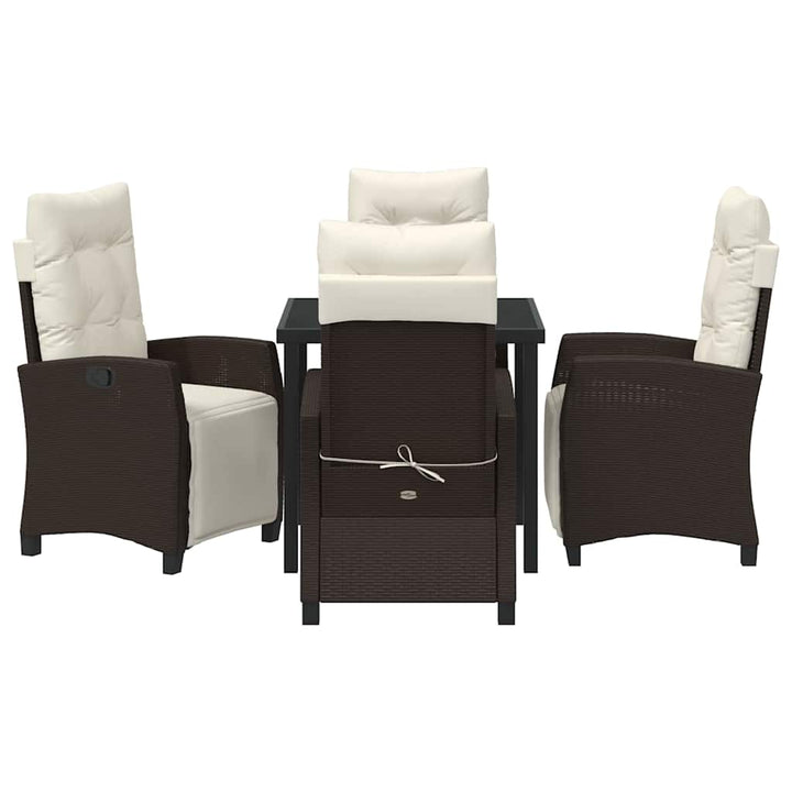 Have Spisebordssæt 5 pcs Brun polyrattan