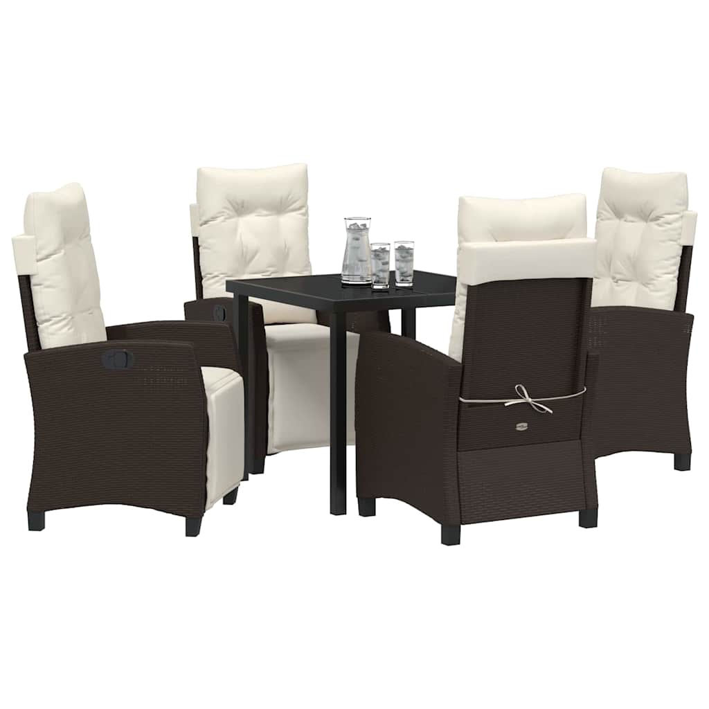 Have Spisebordssæt 5 pcs Brun polyrattan