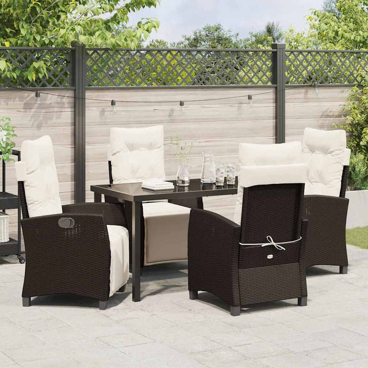 Have Spisebordssæt 5 pcs Brun polyrattan