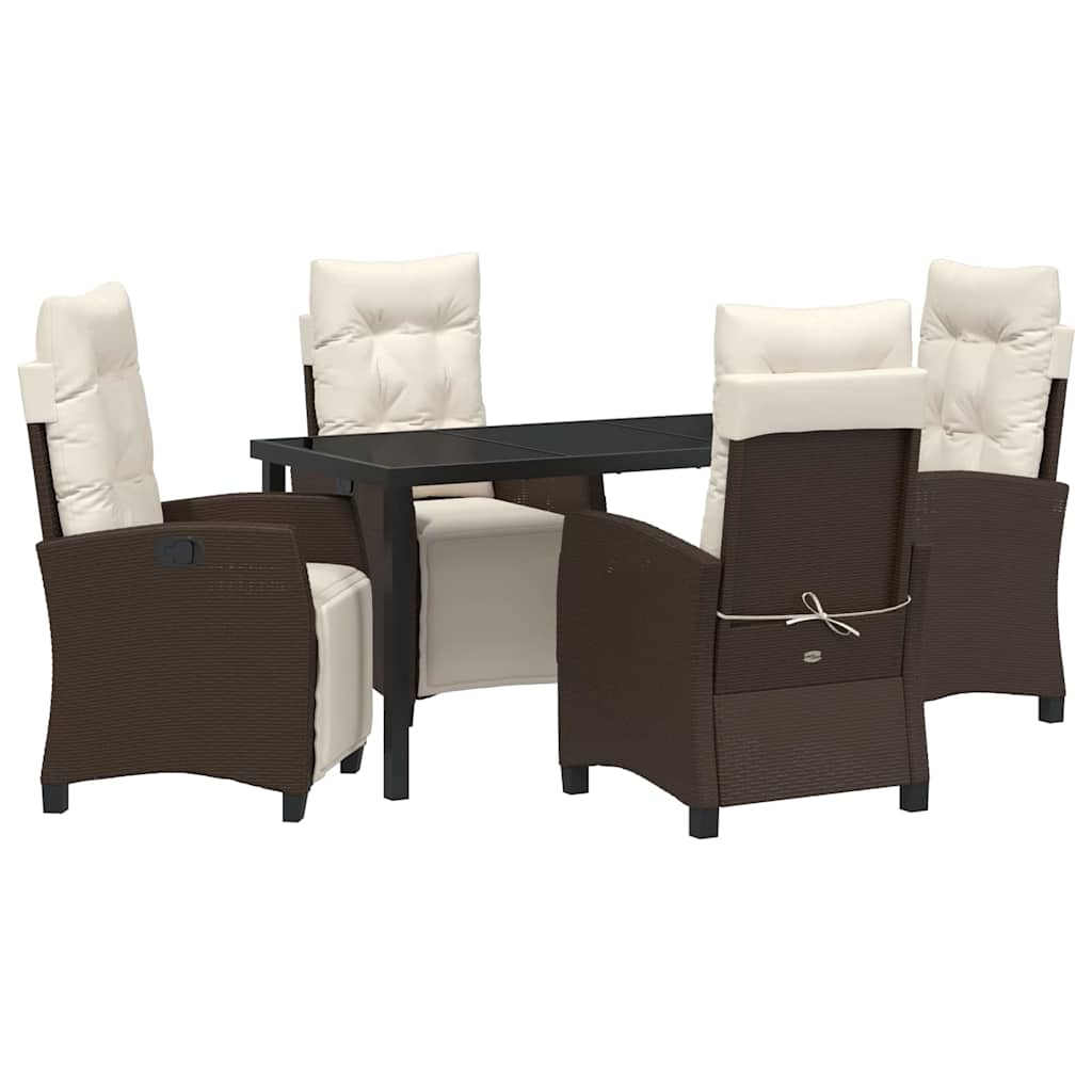 Have Spisebordssæt 5 pcs Brun polyrattan