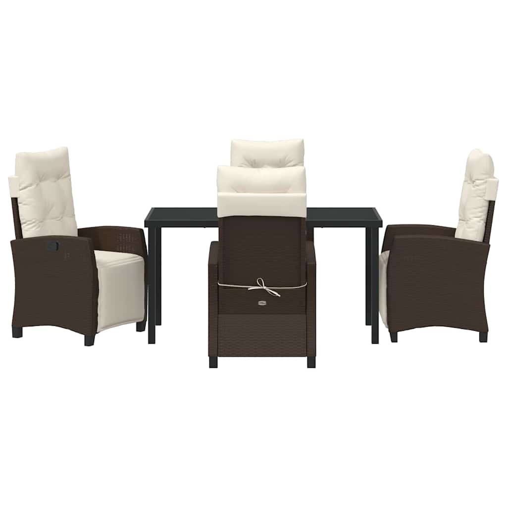 Have Spisebordssæt 5 pcs Brun polyrattan