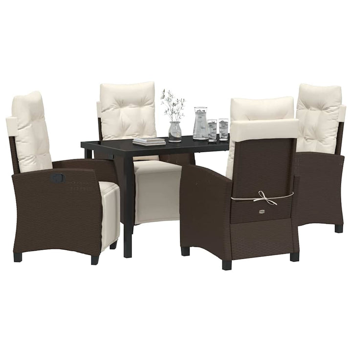 Have Spisebordssæt 5 pcs Brun polyrattan