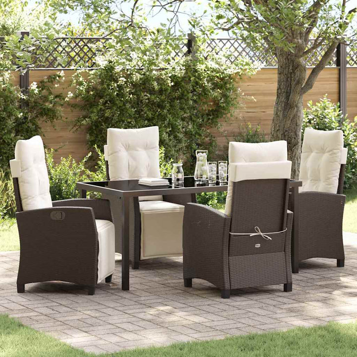 Have Spisebordssæt 5 pcs Brun polyrattan
