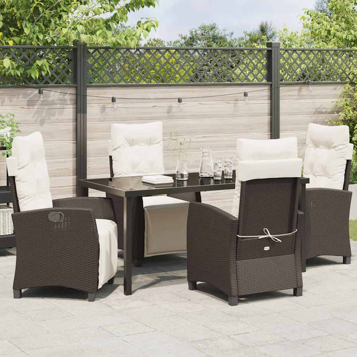 Have Spisebordssæt 5 pcs Brun polyrattan