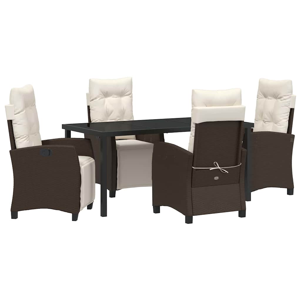 Have Spisebordssæt 5 pcs Brun polyrattan