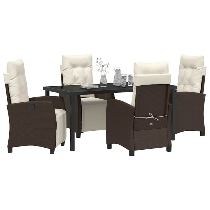 Have Spisebordssæt 5 pcs Brun polyrattan