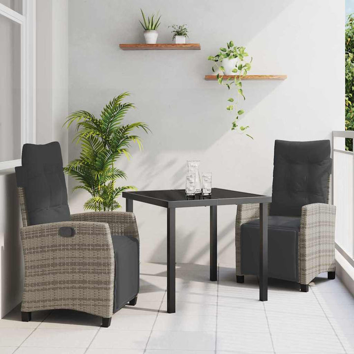 Have Spisebordssæt 3 pcs Grå polyrattan