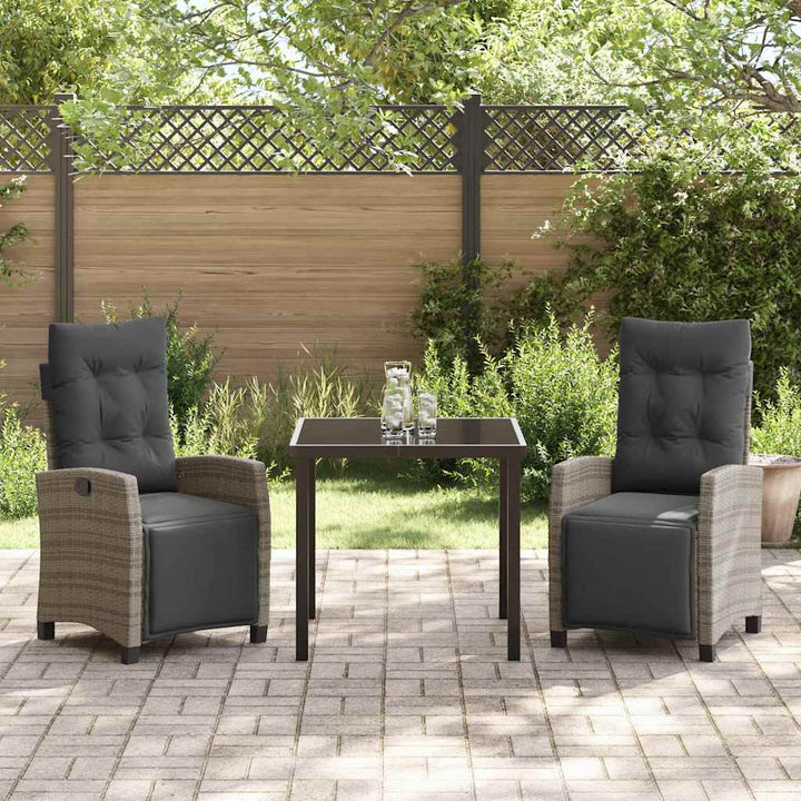 Have Spisebordssæt 3 pcs Grå polyrattan