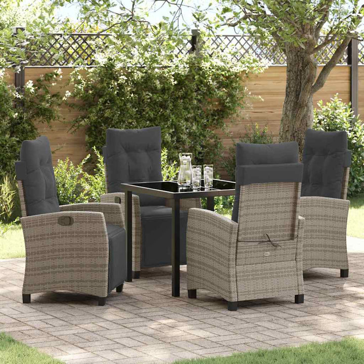 Have Spisebordssæt 5 pcs Grå polyrattan