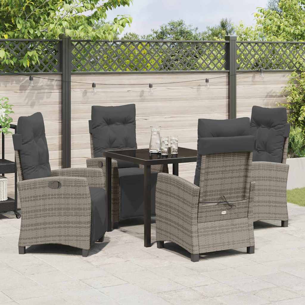 Have Spisebordssæt 5 pcs Grå polyrattan