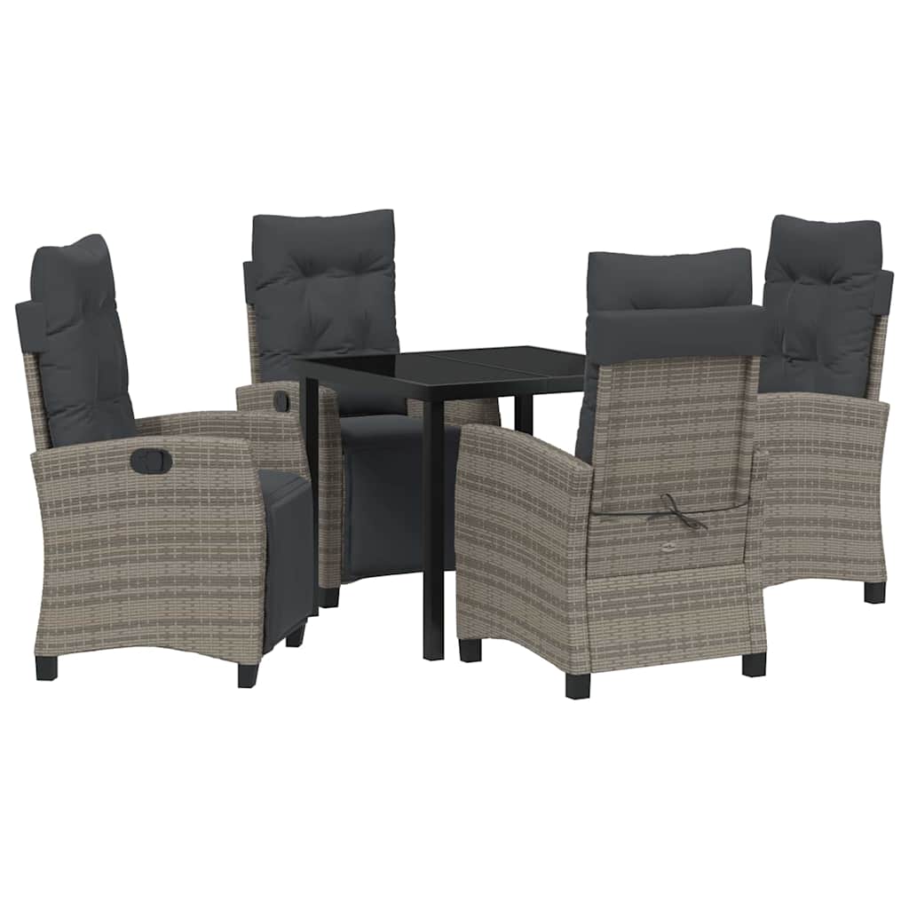 Have Spisebordssæt 5 pcs Grå polyrattan