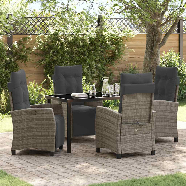 Have Spisebordssæt 5 pcs Grå polyrattan