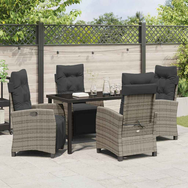 Have Spisebordssæt 5 pcs Grå polyrattan