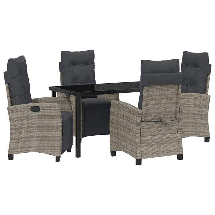 Have Spisebordssæt 5 pcs Grå polyrattan