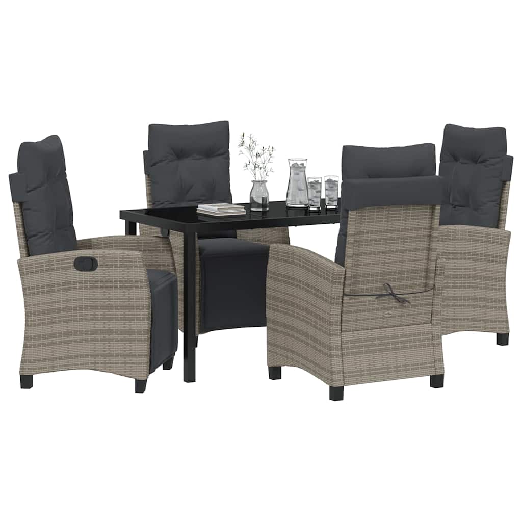 Have Spisebordssæt 5 pcs Grå polyrattan