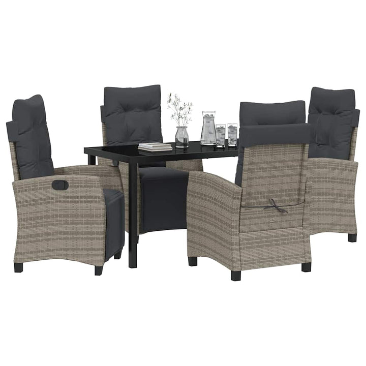 Have Spisebordssæt 5 pcs Grå polyrattan