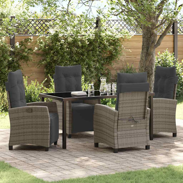 Have Spisebordssæt 5 pcs Grå polyrattan