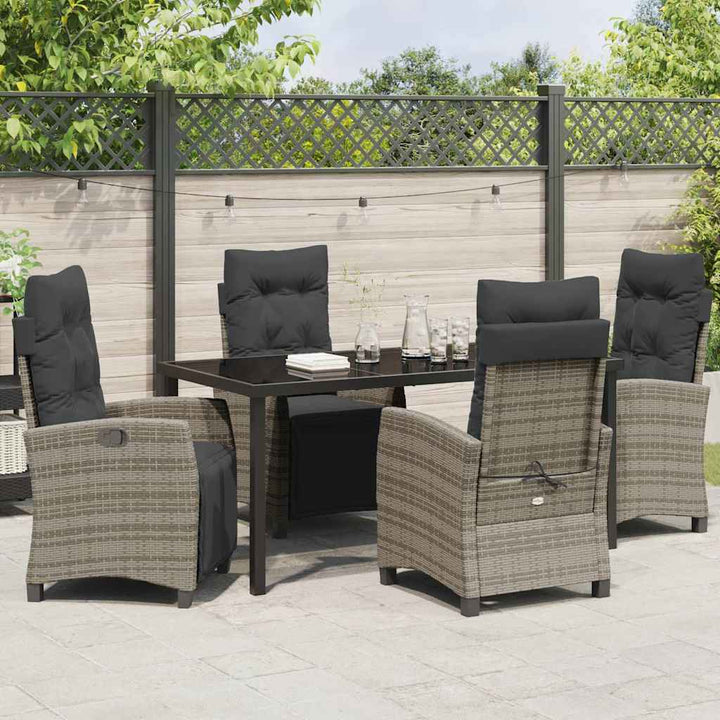 Have Spisebordssæt 5 pcs Grå polyrattan