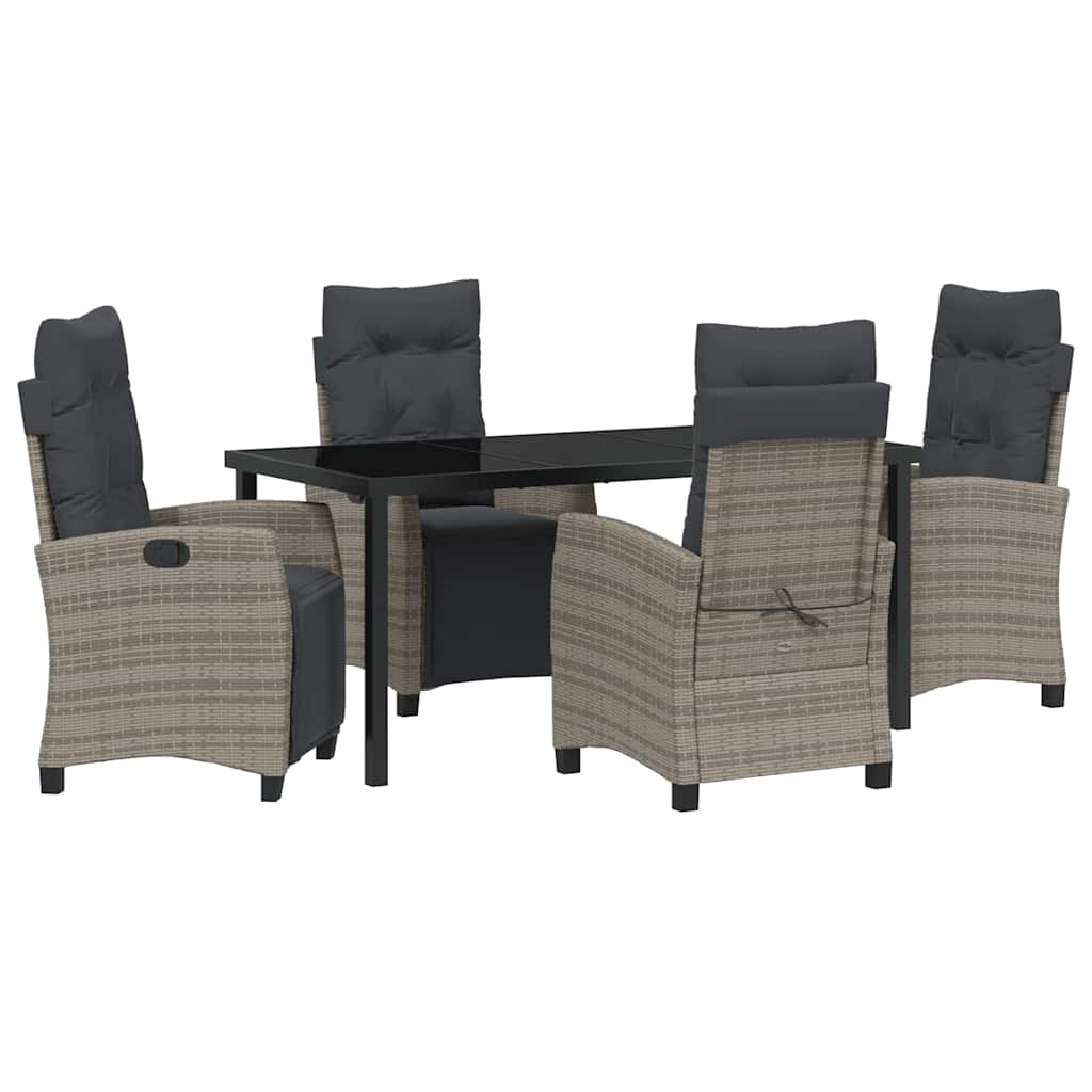 Have Spisebordssæt 5 pcs Grå polyrattan