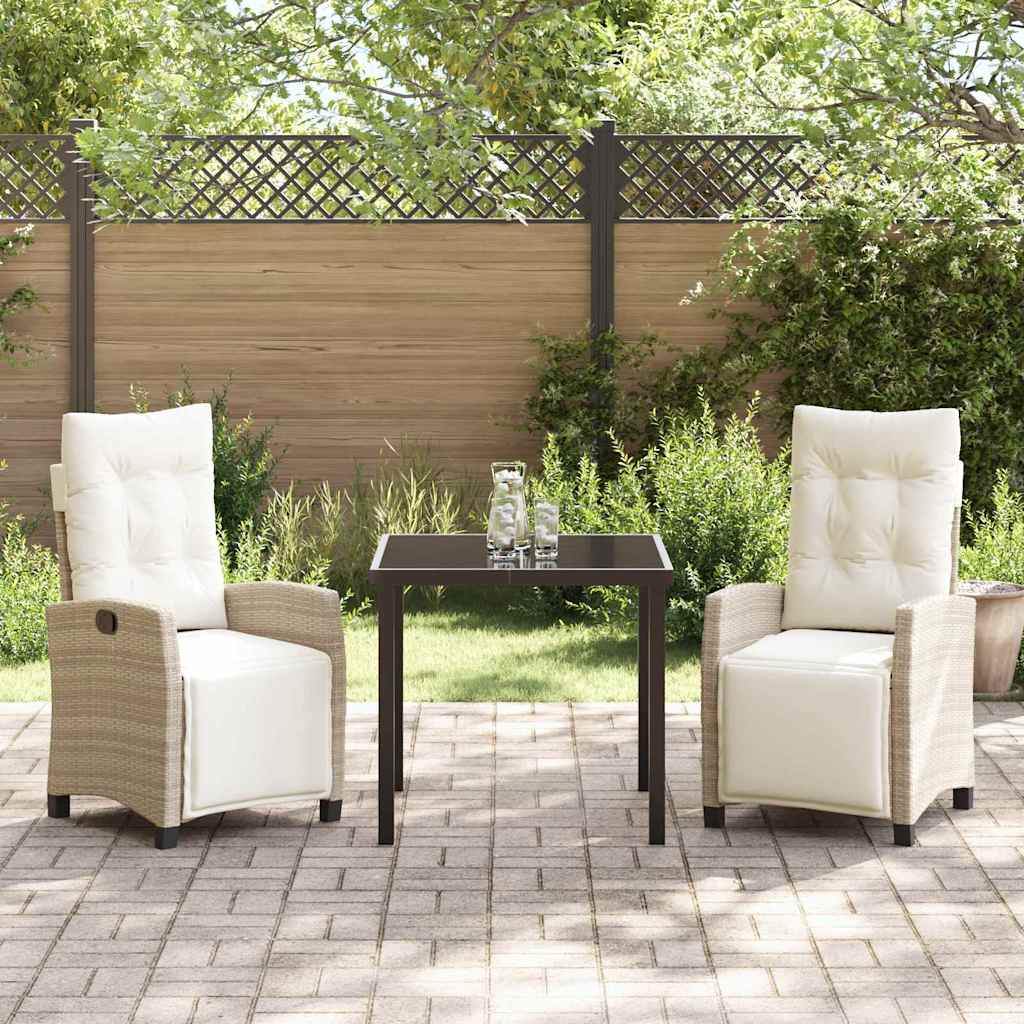 Have Spisebordssæt 3 pcs Beige polyrattan
