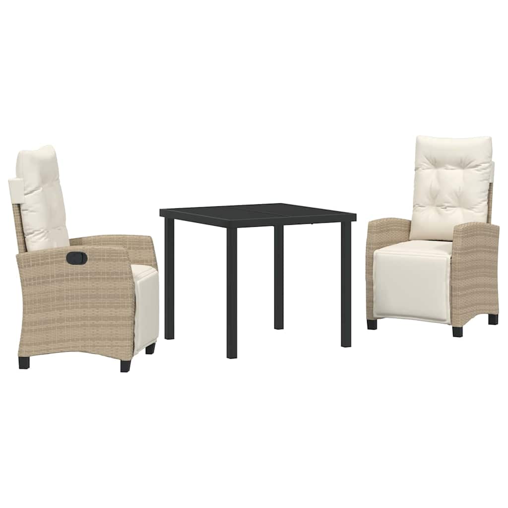 Have Spisebordssæt 3 pcs Beige polyrattan