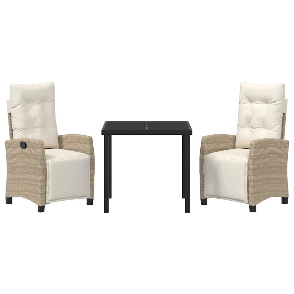 Have Spisebordssæt 3 pcs Beige polyrattan