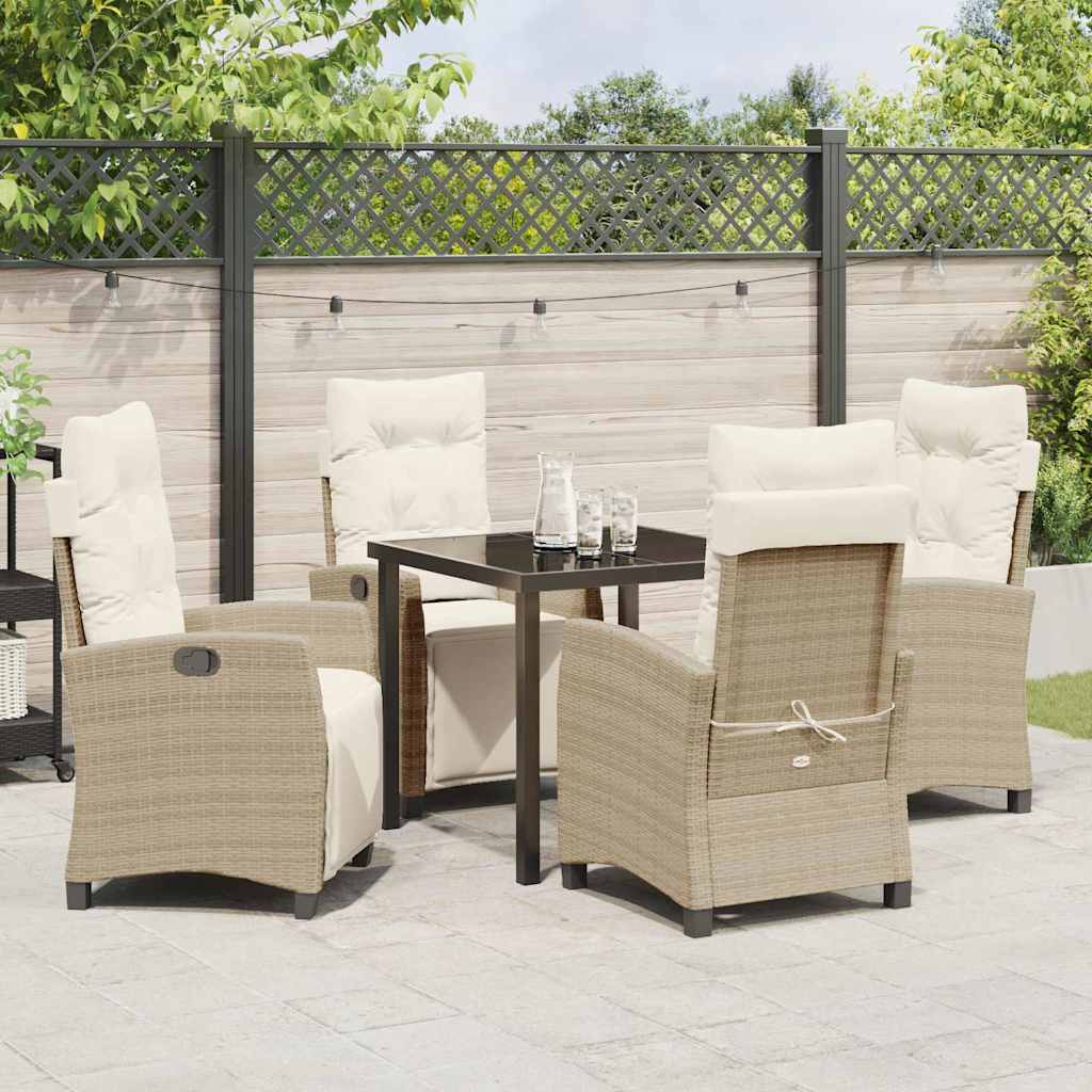 Have Spisebordssæt 5 pcs Beige polyrattan