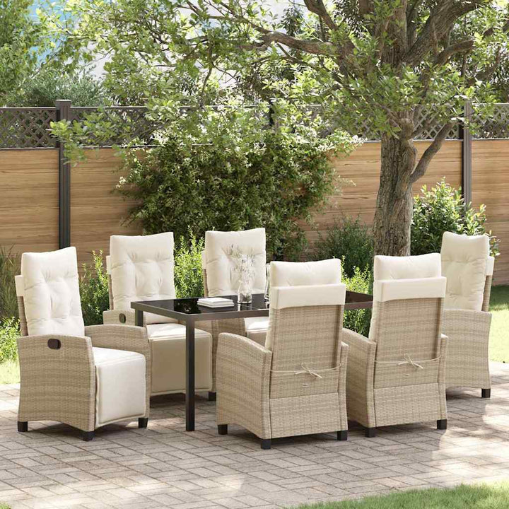 Have Spisebordssæt 7 pcs Beige polyrattan