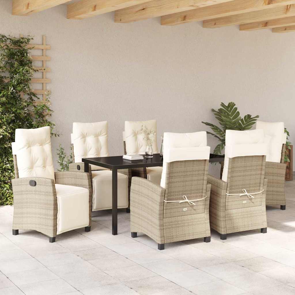 Have Spisebordssæt 7 pcs Beige polyrattan
