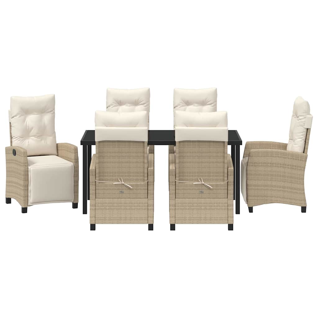 Have Spisebordssæt 7 pcs Beige polyrattan