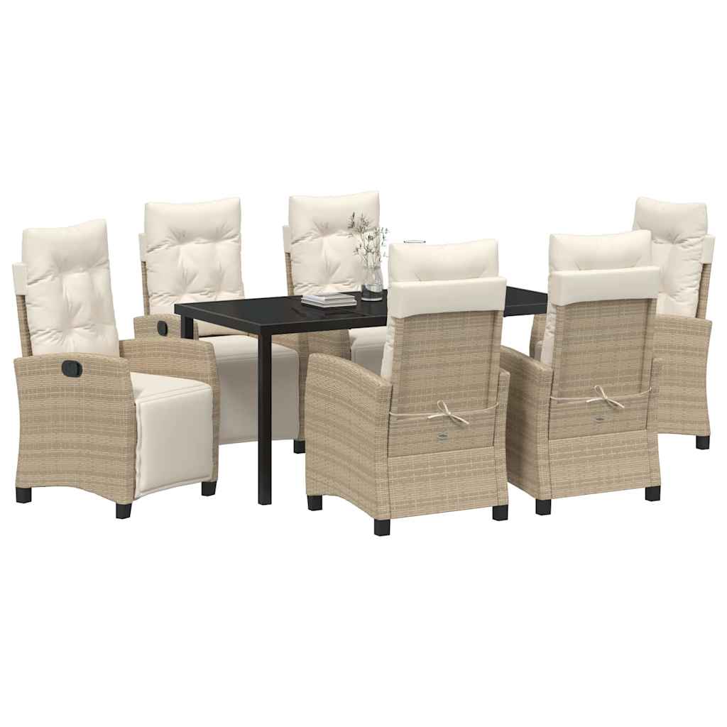 Have Spisebordssæt 7 pcs Beige polyrattan