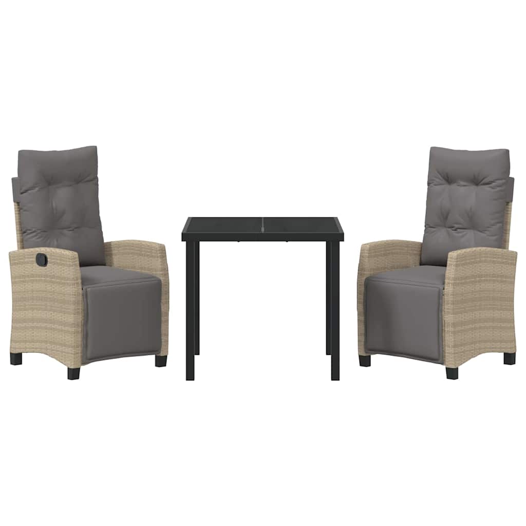 Have Spisebordssæt 3 pcs Beige polyrattan