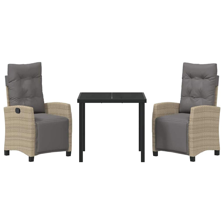 Have Spisebordssæt 3 pcs Beige polyrattan