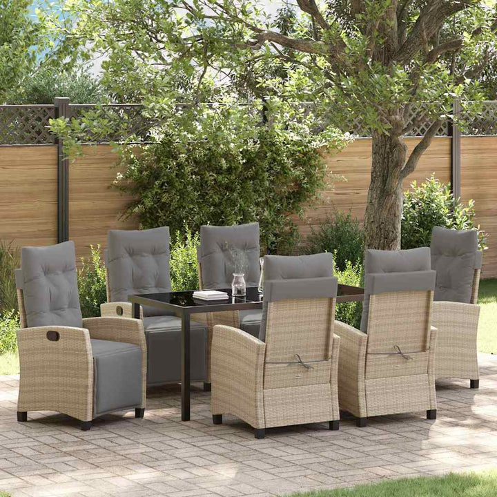 Have Spisebordssæt 7 pcs Beige polyrattan
