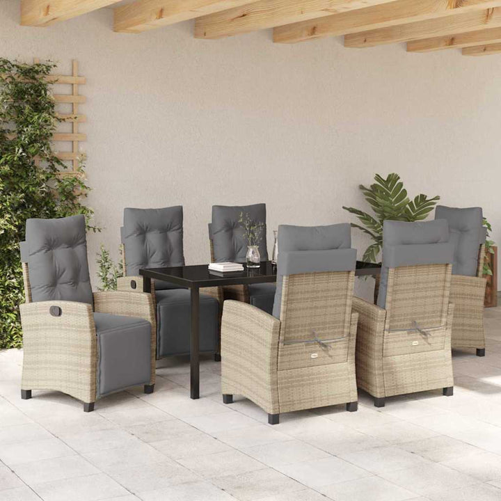Have Spisebordssæt 7 pcs Beige polyrattan