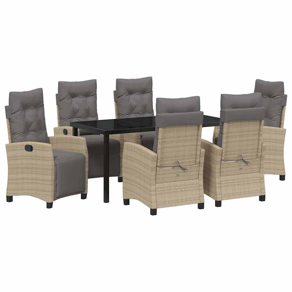 Have Spisebordssæt 7 pcs Beige polyrattan