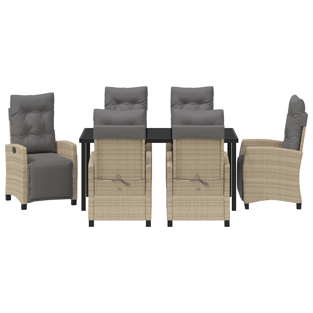 Have Spisebordssæt 7 pcs Beige polyrattan