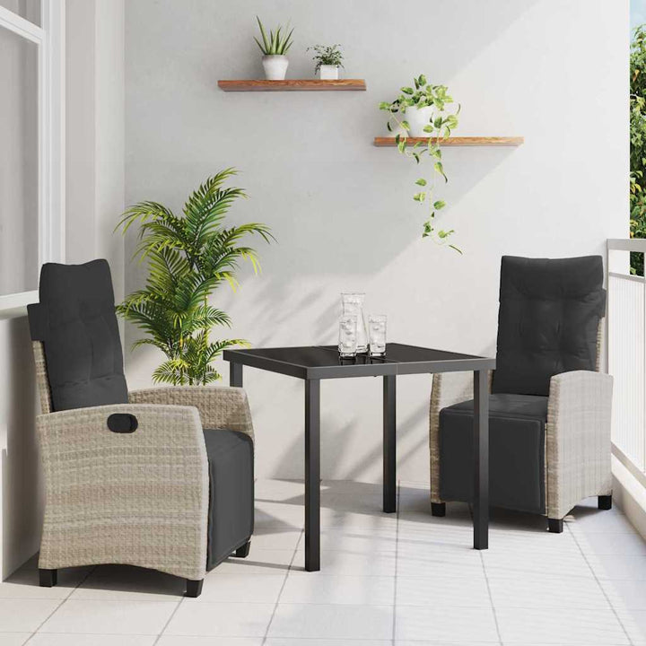 Have Spisebordssæt 3 pcs Lysegrå polyrattan