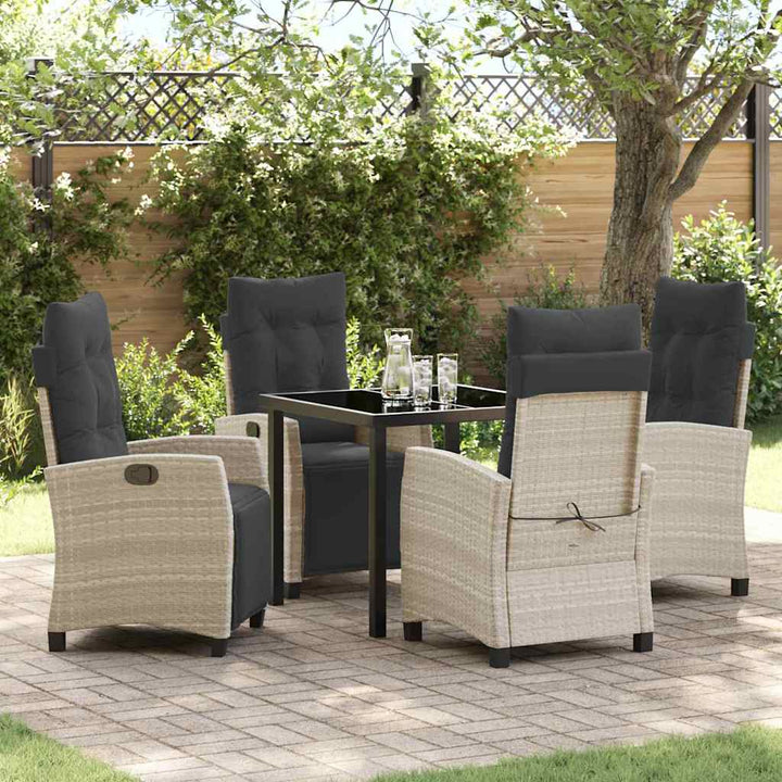 Have Spisebordssæt 5 pcs Lysegrå polyrattan