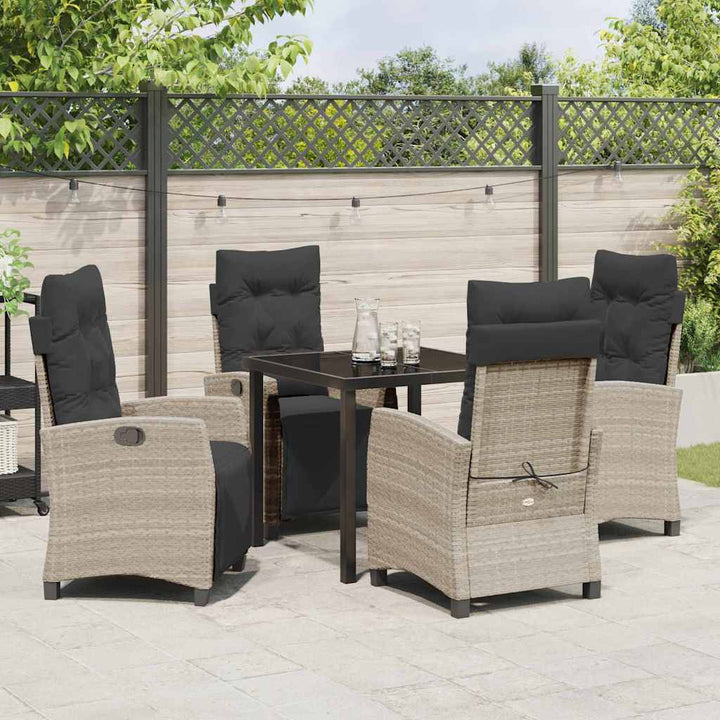 Have Spisebordssæt 5 pcs Lysegrå polyrattan