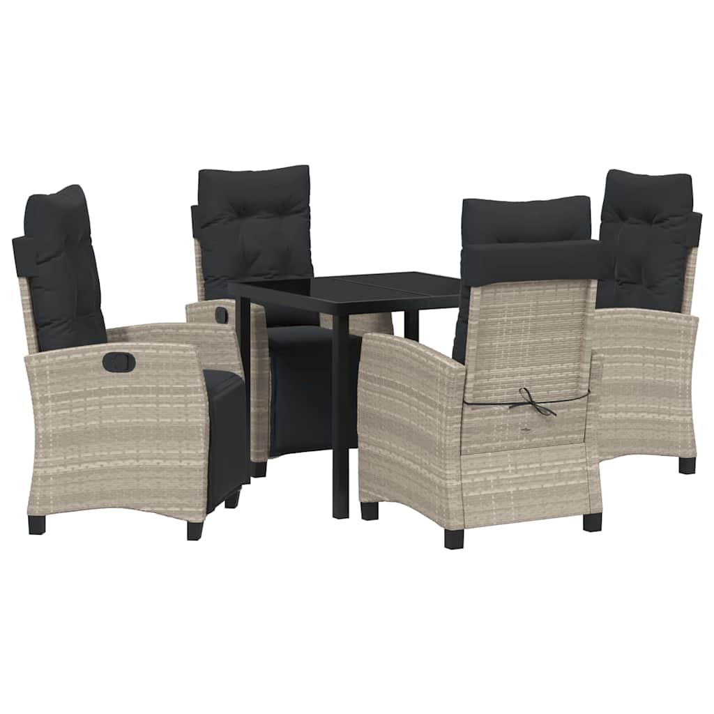 Have Spisebordssæt 5 pcs Lysegrå polyrattan