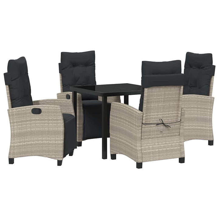 Have Spisebordssæt 5 pcs Lysegrå polyrattan