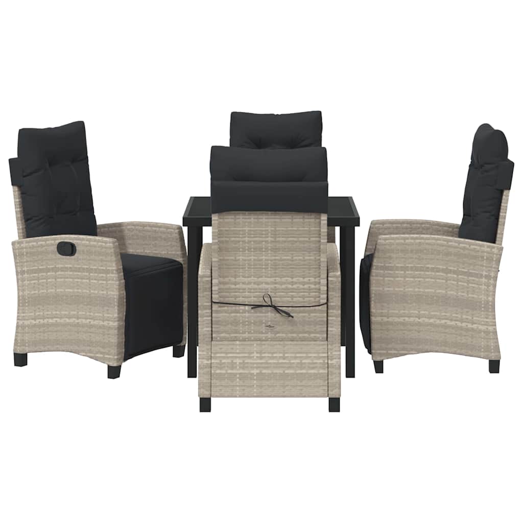 Have Spisebordssæt 5 pcs Lysegrå polyrattan