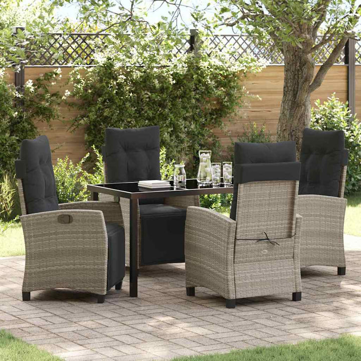 Have Spisebordssæt 5 pcs Lysegrå polyrattan