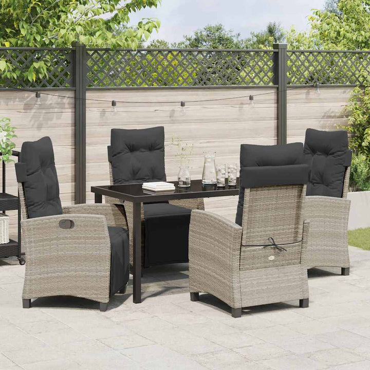 Have Spisebordssæt 5 pcs Lysegrå polyrattan