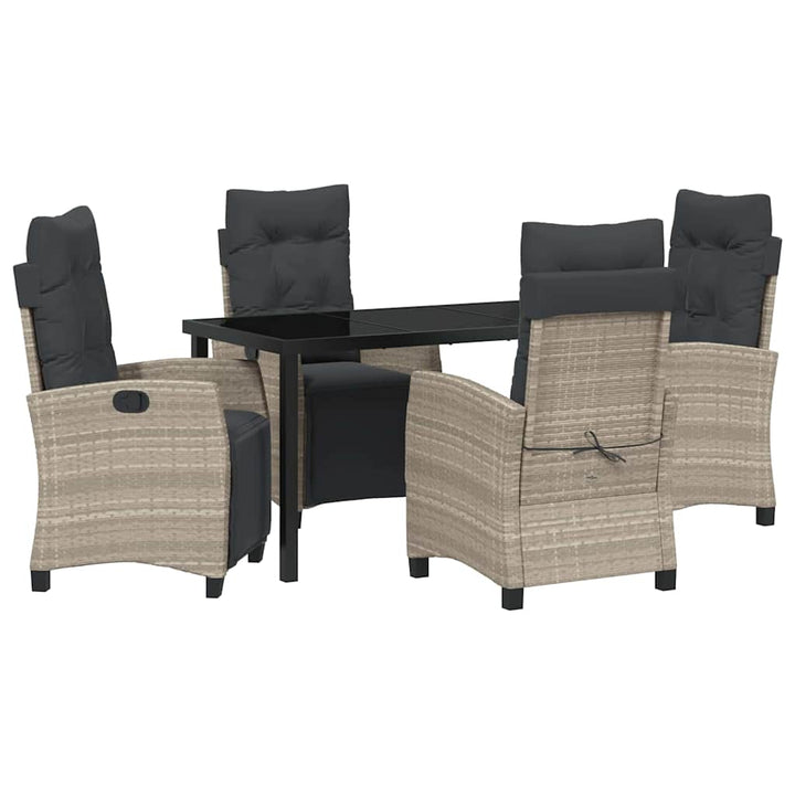 Have Spisebordssæt 5 pcs Lysegrå polyrattan