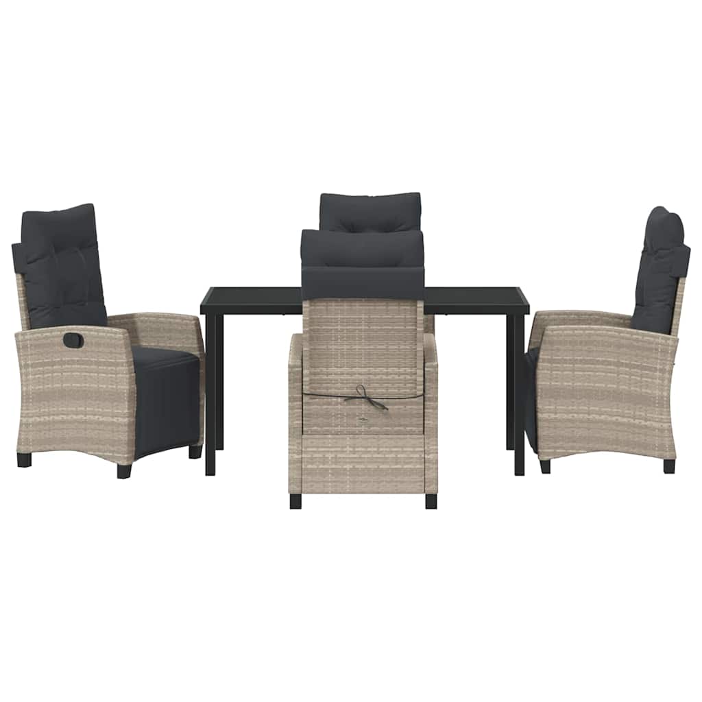 Have Spisebordssæt 5 pcs Lysegrå polyrattan