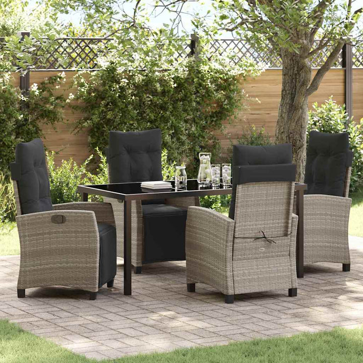 Have Spisebordssæt 5 pcs Lysegrå polyrattan