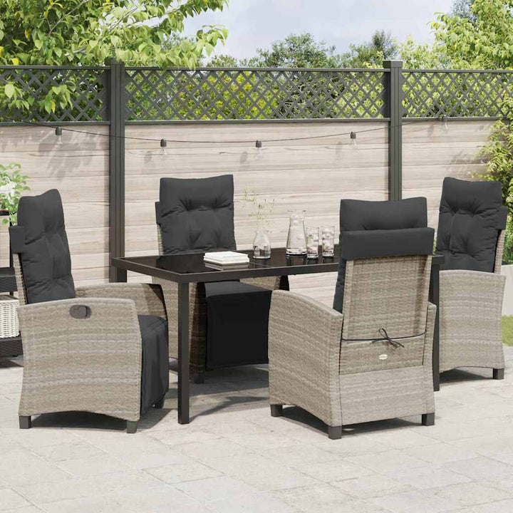 Have Spisebordssæt 5 pcs Lysegrå polyrattan