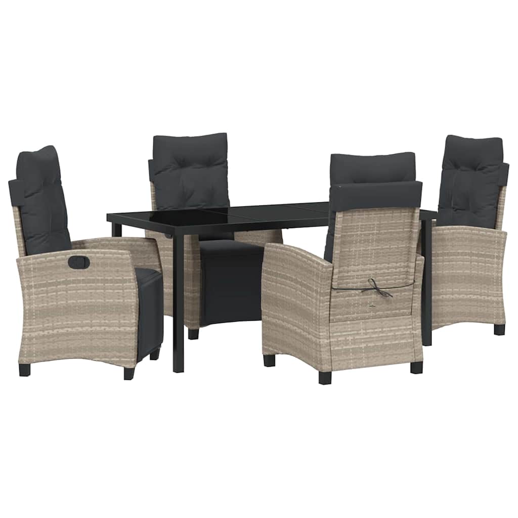 Have Spisebordssæt 5 pcs Lysegrå polyrattan